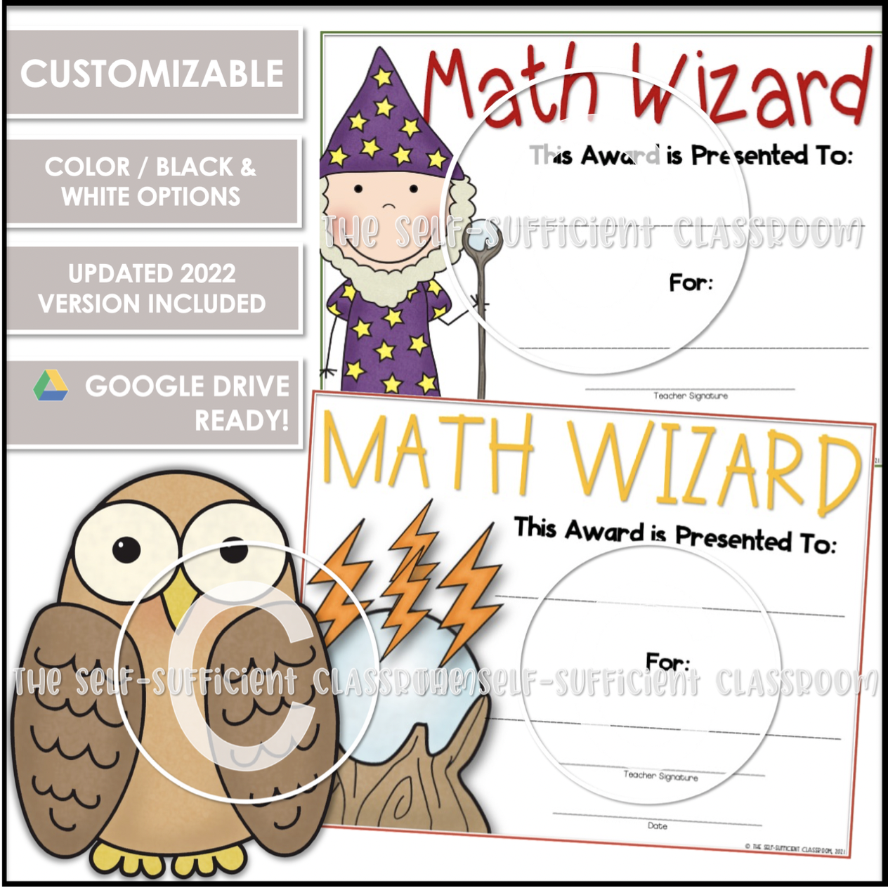 Math Wizard Award- Editable! - Classful math-wizard-award-editable-classful