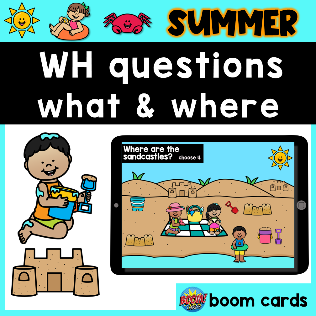 WH Questions Summer Boom Cards