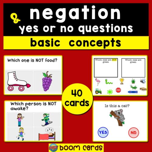 Negation Boom Cards Yes No Questions Speech Therapy - basic concepts's featured image
