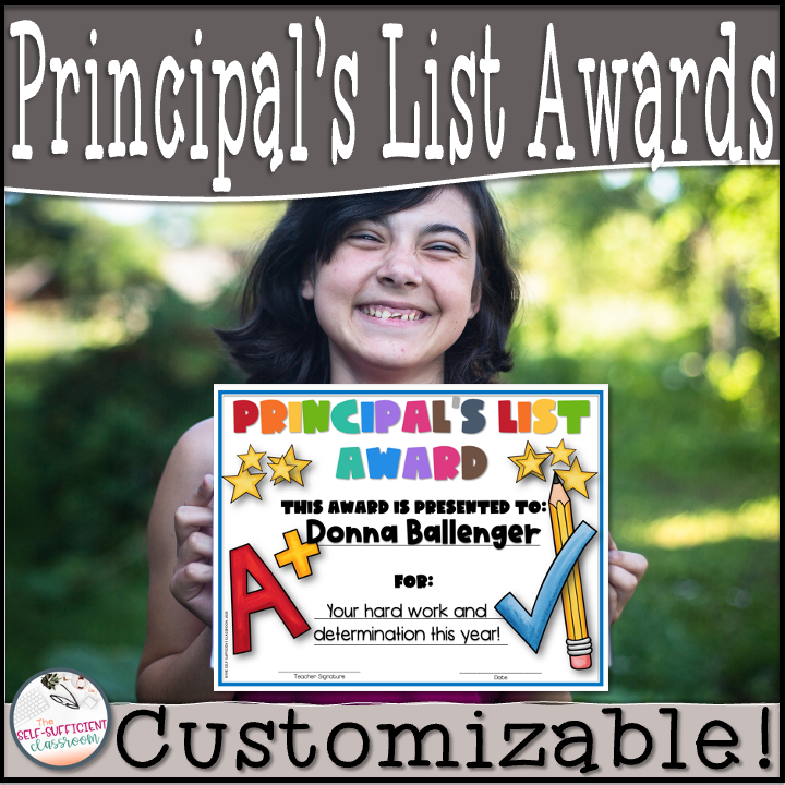 Principal's List Award Classful