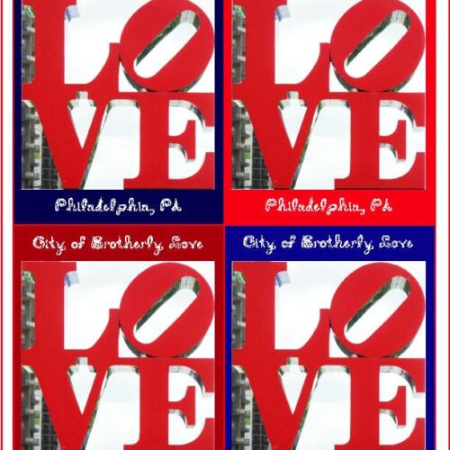 4 Postcards with City of Brotherly Love Philadelphia PA Love Park Art Photo's featured image