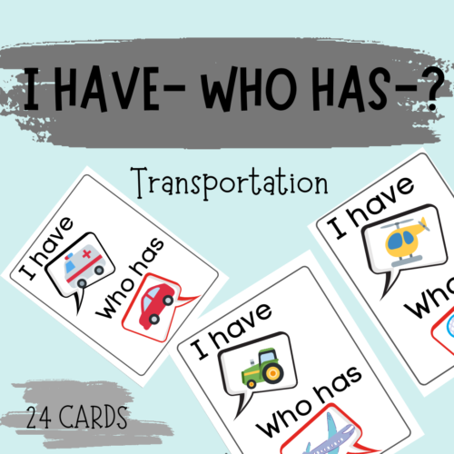 I have , Who has Transportation ~ A fun vocabulary game to build social skills's featured image
