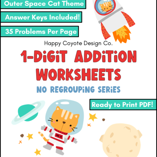 1-Digit Addition Worksheets | No Regrouping | PDF | Ready to Print | Vertical Math Foundation Skills | CCSS 1.OA.1 K.CC.3 K.CC.2 | Classroom and Homeschool's featured image