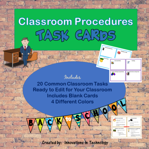 Classroom Procedures Task Cards - Back to School's featured image