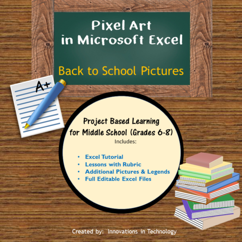 Back to School Pixel Art in Microsoft Excel or Google Sheets
