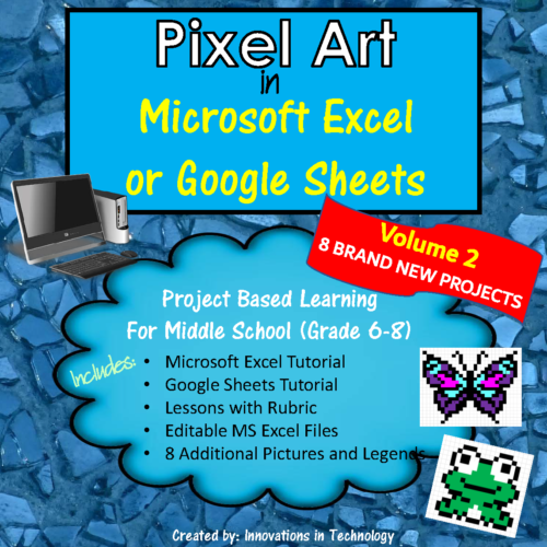 Pixel Art in Microsoft Excel or Google Sheets - VOLUME 2's featured image