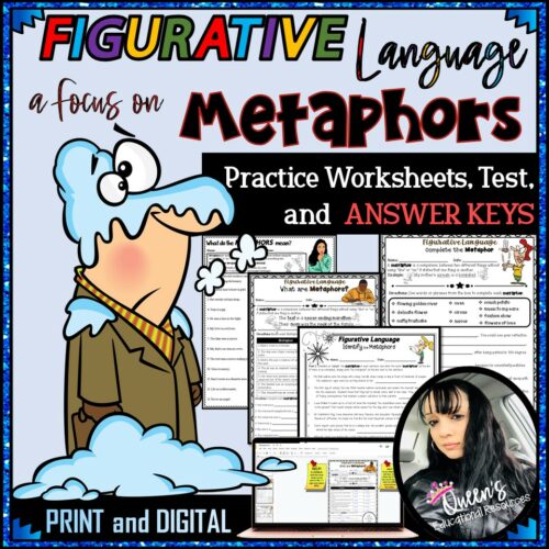 Figurative Language METAPHORS Activity Worksheets (Print and Digital)'s featured image