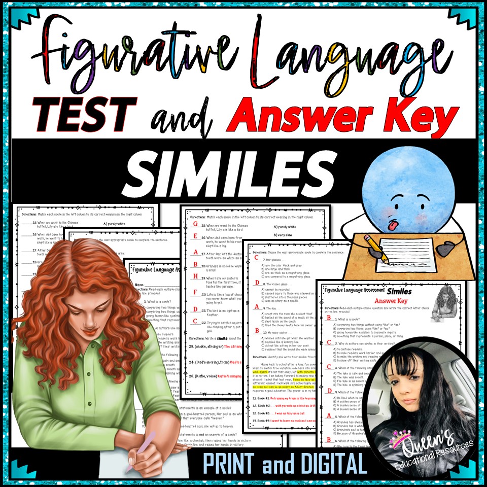 Similes Assessment (Print and Digital)