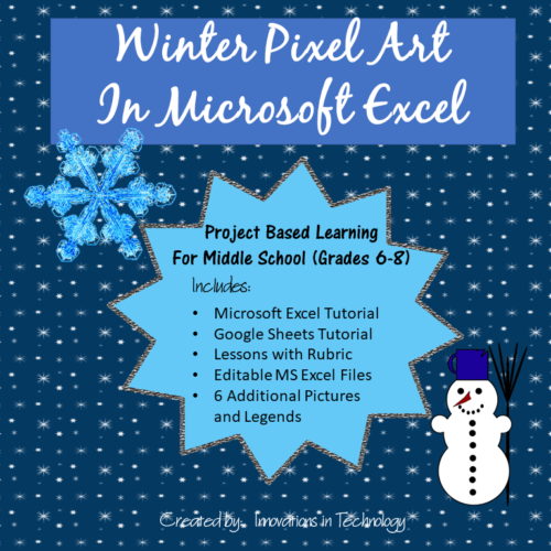 Winter Pixel Art in Microsoft Excel or Google Sheets's featured image