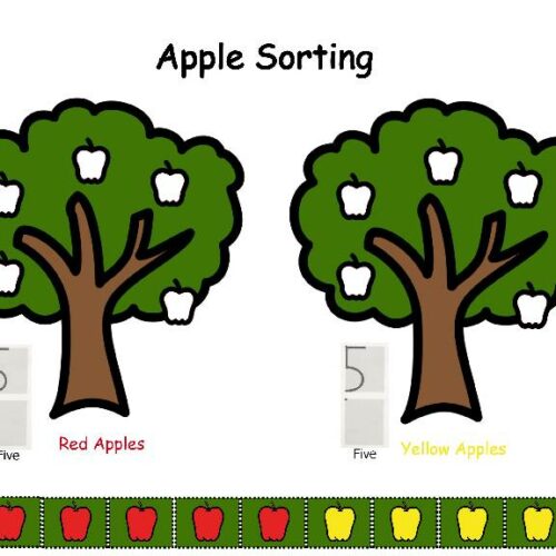 Apple Sorting - Counting 1-5; Fine-Motor; Numeral Recognition/Writing's featured image