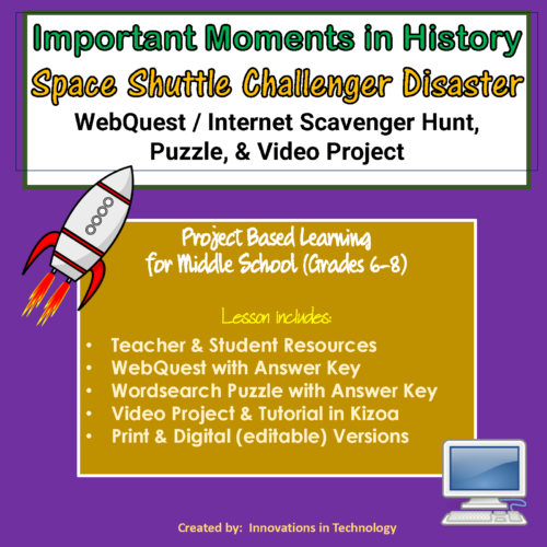 Space Shuttle Challenger Disaster WebQuest, Puzzle & Project's featured image
