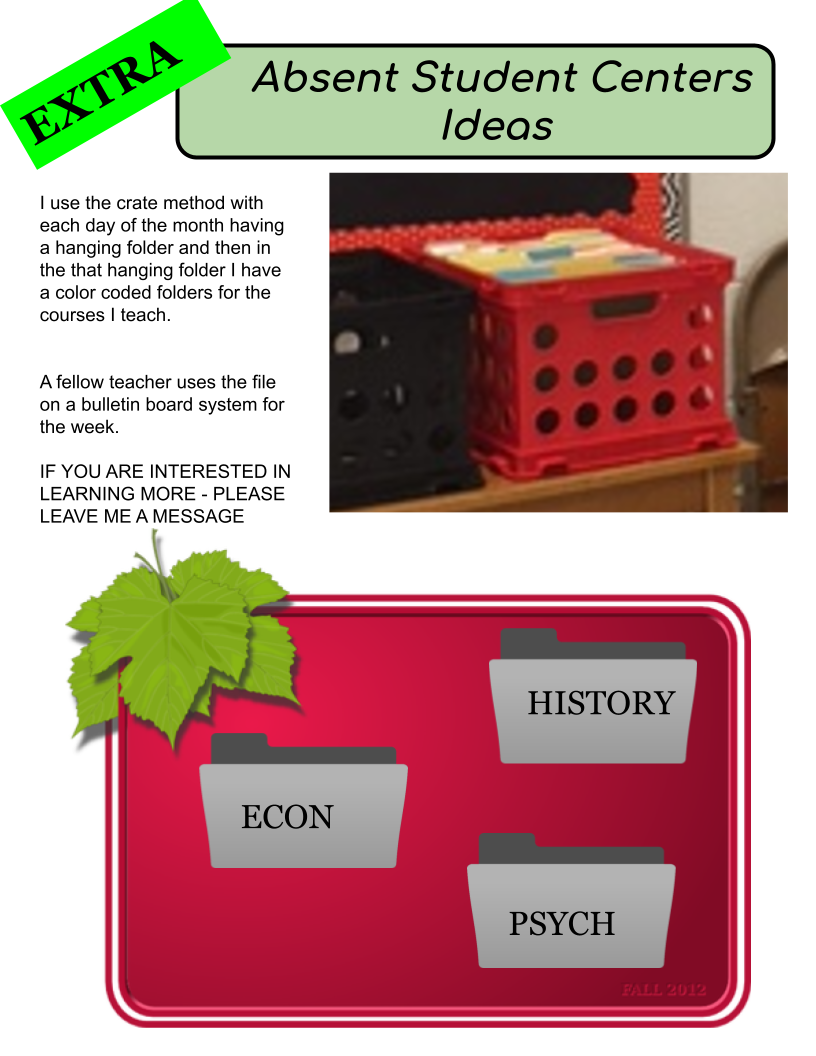 Absent Student System- Letter with checklist and Known Absence Log ...