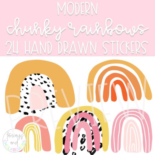 Modern Chunky Rainbows Digital Stickers's featured image