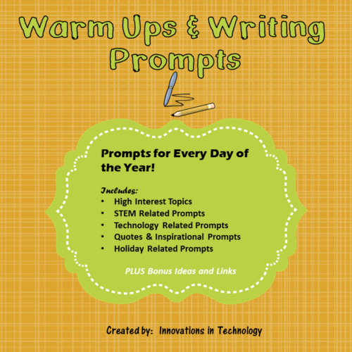 Warm Ups and Writing Prompts for All Classes (including STEM and Technology)'s featured image