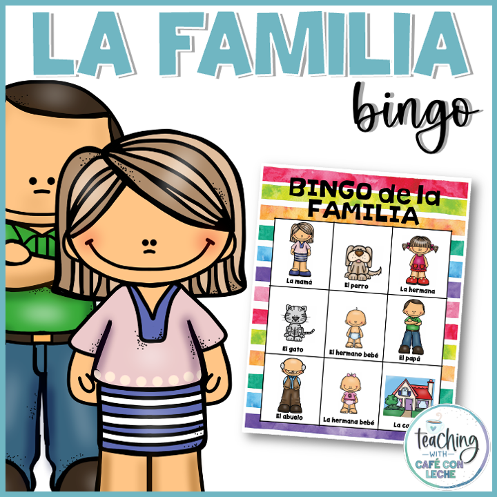 Bingo de la familia - Family Bingo Game in Spanish - Classful