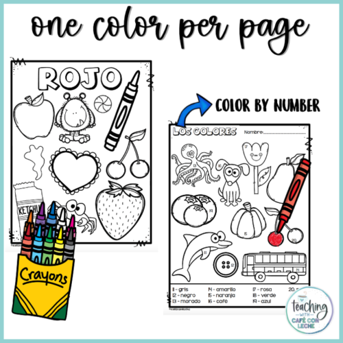 COLORS, Coloring Pages in Spanish - COLORES, hojas para colorear - Classful