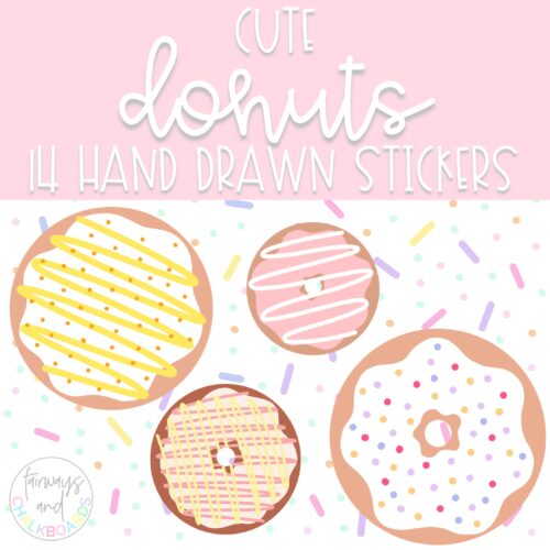Cute Donut Clip Art + Digital Stickers's featured image