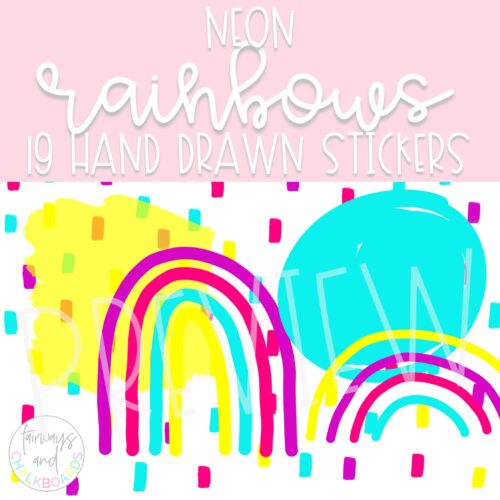 Neon Rainbows Clip Art + Digital Stickers's featured image