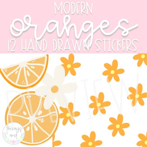 Modern Oranges Clip Art + Digital Stickers's featured image