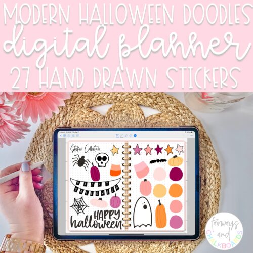 Cute Halloween Digital Planner Stickers's featured image