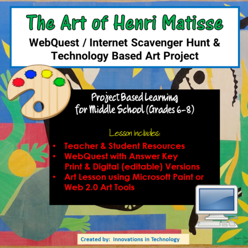 Art of Henri Matisse - WebQuest & Art Project's featured image