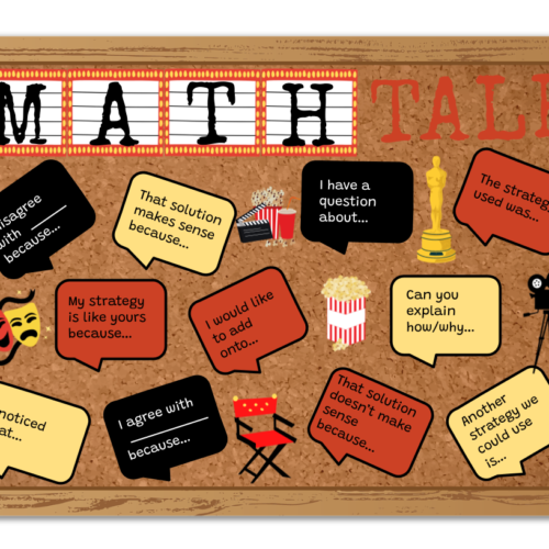 Hollywood Theater Theme - Math Talk - Bulletin Board Poster Set's featured image