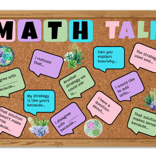 Succulents Theme - Math Talk - Bulletin Board Poster Set's featured image