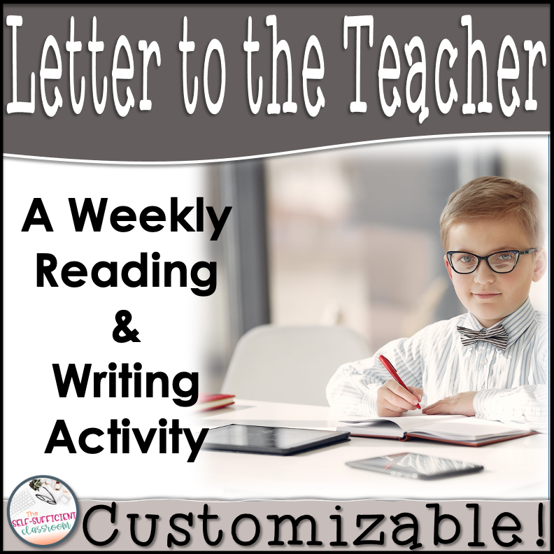 Letter to the Teacher A Weekly Reading and Writing Activity Classful