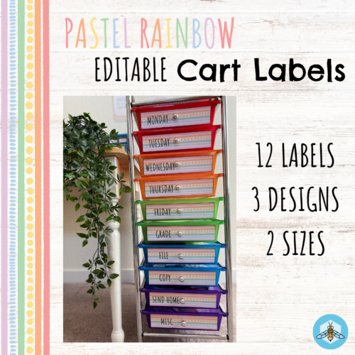 Pastel Rainbow Rolling Cart Labels (EDITABLE)'s featured image