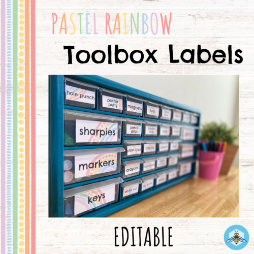 Pastel Rainbow Toolbox Labels (EDITABLE)'s featured image