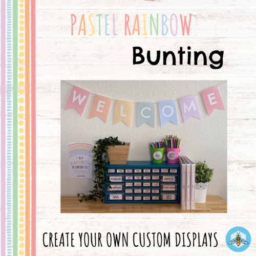 Editable Bunting - Pastel Rainbow Decor