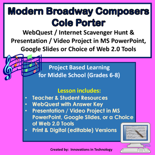 Broadway Composers - Cole Porter - WebQuest & Presentation's featured image
