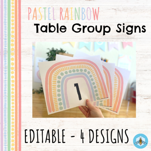 Pastel Rainbow Table Group Signs (EDITABLE)'s featured image