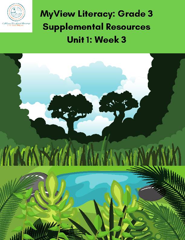 MyView Supplemental Resources: Unit 1 Week 3 (Third Grade)