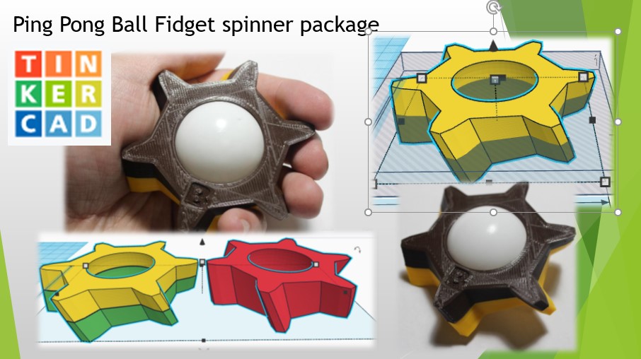 3D printed Ping Pong Ball Fidget Spinner