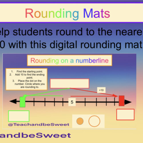 Rounding to the nearest 10 on a Number line digital mats's featured image