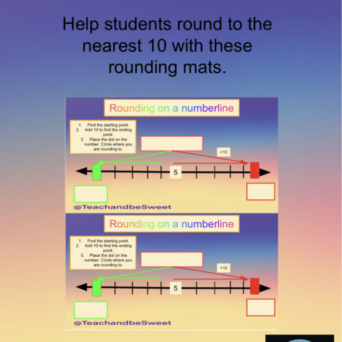 Printable- Rounding to the nearest 10 on a number line's featured image