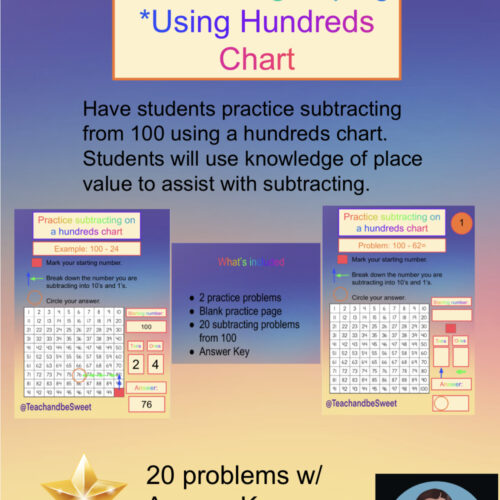 Subtracting from 100 on a hundreds chart- Digital Activity's featured image