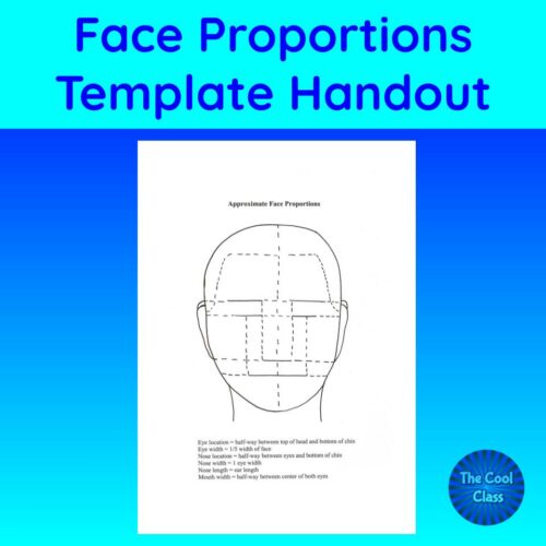 Face Proportions Portrait Drawing Template Handout, Features Can Be Drawn on Top's featured image