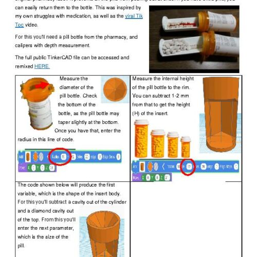 TinkerCAD Parametric Guide (Parkinsons Pill Bottle Insert)'s featured image