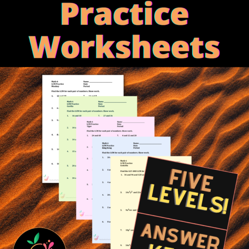 Least Common Multiple Practice Worksheets (5 LEVELS!!)'s featured image