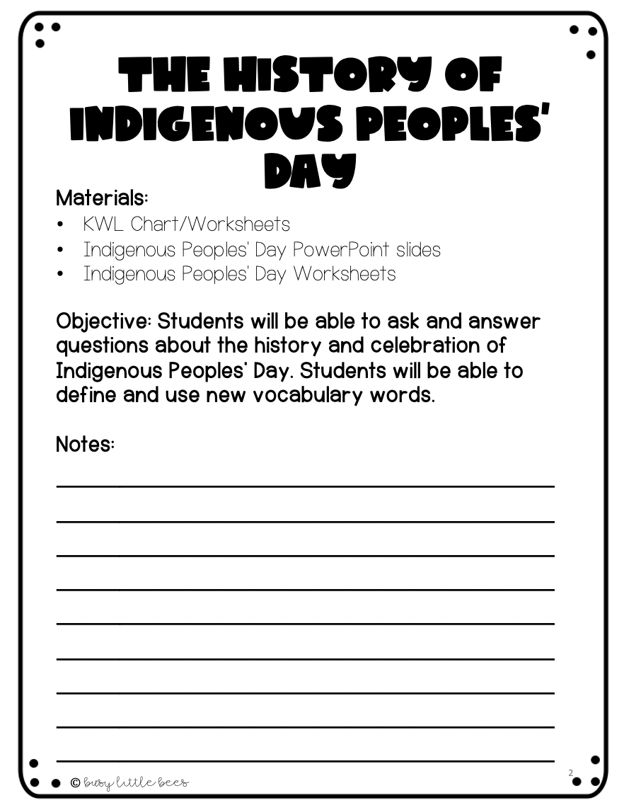 Activities announced for Indigenous Peoples Day