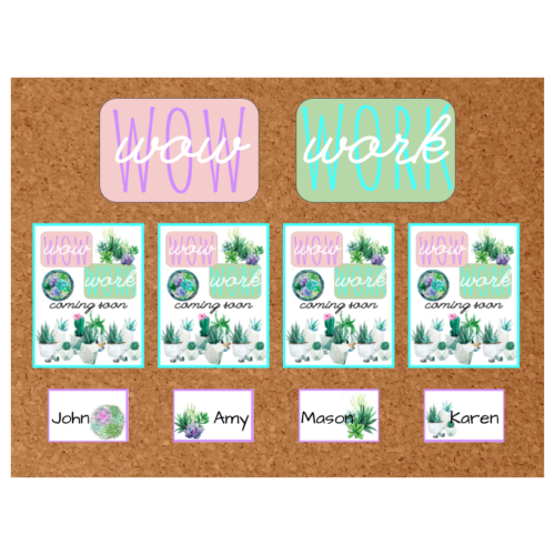 Succulents or Pastel Color Theme - WOW Work - Bulletin Board - EDITABLE Pages's featured image