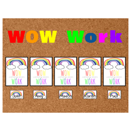 Colorful Rainbow Theme - WOW Work - Bulletin Board - EDITABLE Pages's featured image
