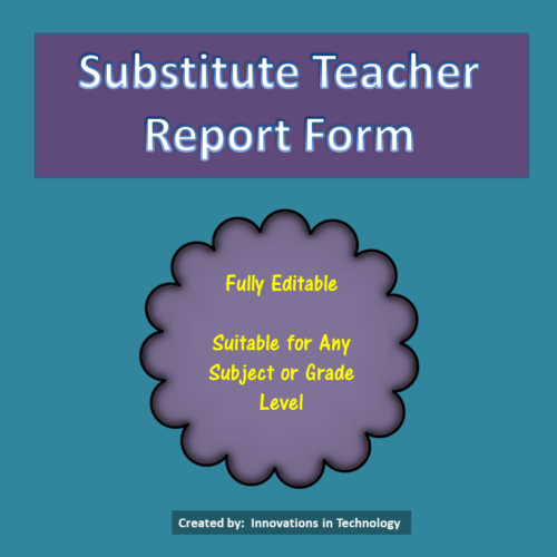 Substitute Teacher Report Form's featured image