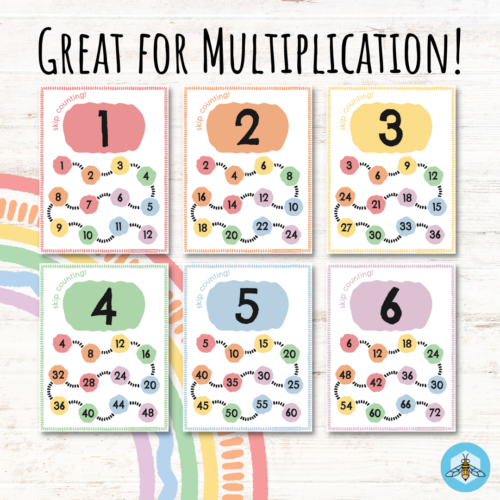 Pastel Rainbow Skip Counting Multiplication Posters - Classful