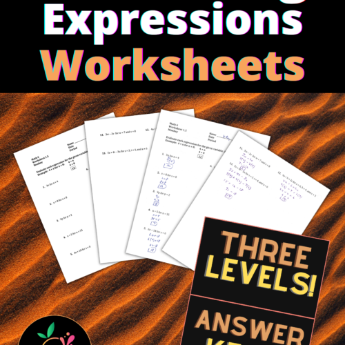 Evaluating Expressions Worksheets (3 Levels) with Answers's featured image