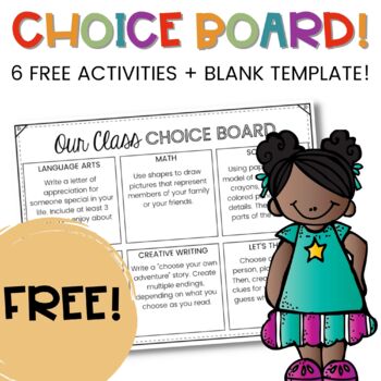 FREE Choice Board Activities for Fast Finishers - 2nd, 3rd, 4th Grade