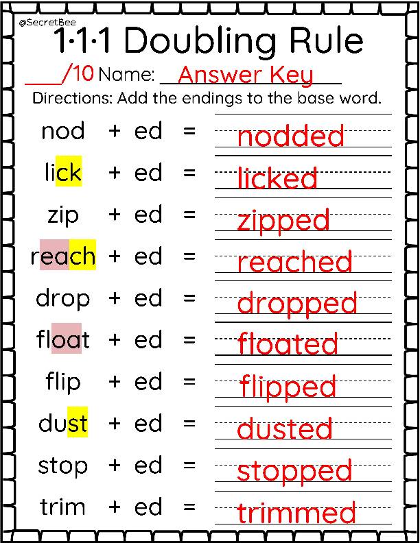 1-1-1 Doubling Rule Assessment - Classful