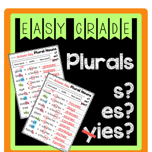Plurals add s es ies | Mixed Plurals | Plural Nouns Assessment's featured image